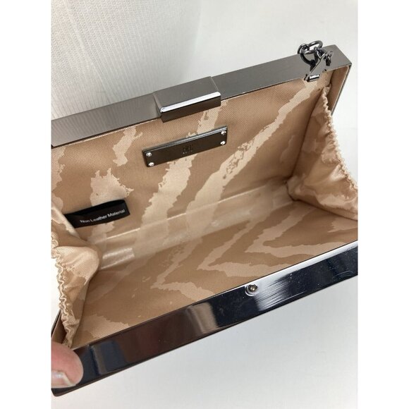 INC International Concepts Crossbody Purse Black Silver Mirror Chain Strap Bling - Picture 6 of 8